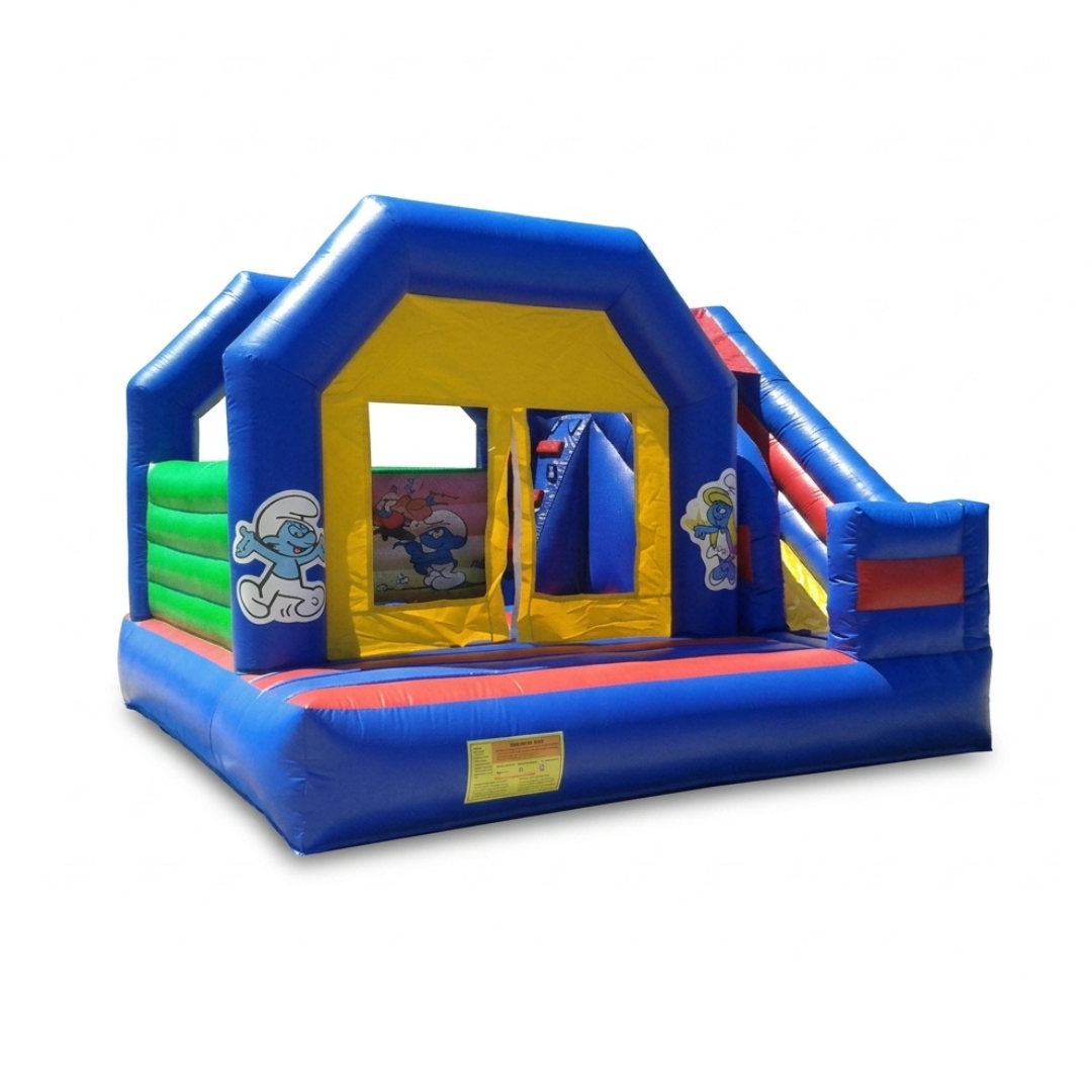 Alquiler de inflable Pitufilandia para fiestas infantiles en Los Santos