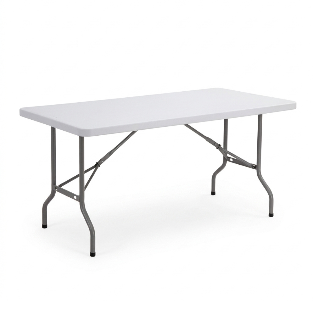 Alquiler de mesas plegables rectangulares de 1.90m para banquetes y fiestas